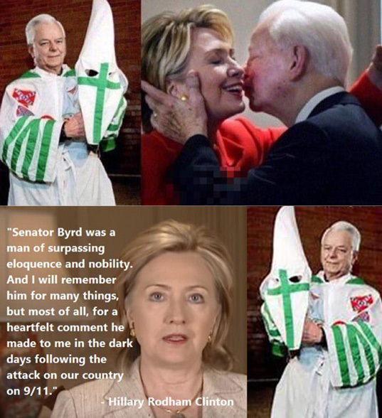Hillary Clinton and Robert Byrd, KKK member