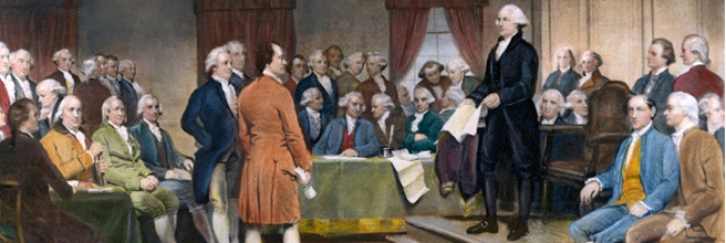George Washington addressing Continental Congress