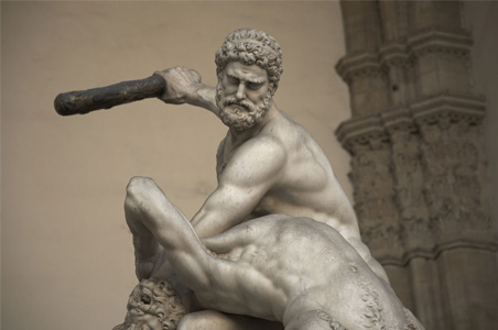Hercules fighting a liberal democrat