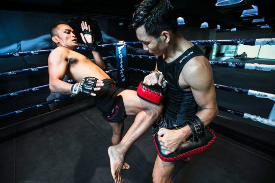 Men practicing Muay Thai